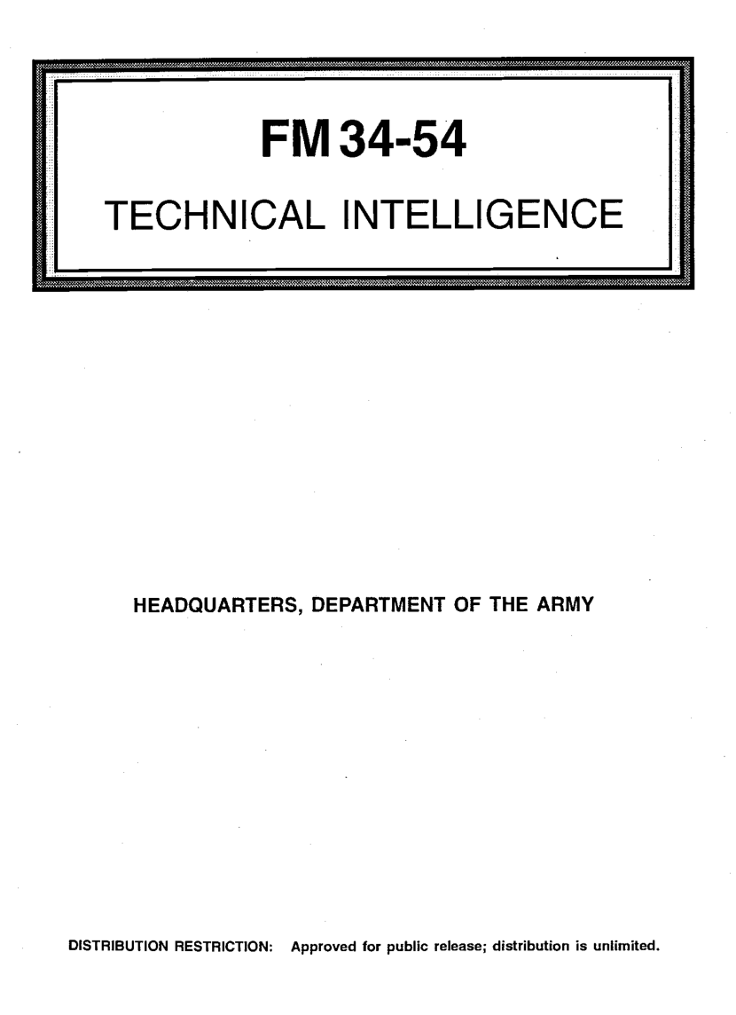 ARMY Technical Intelligence FM 34-54 1998 191 pages cover