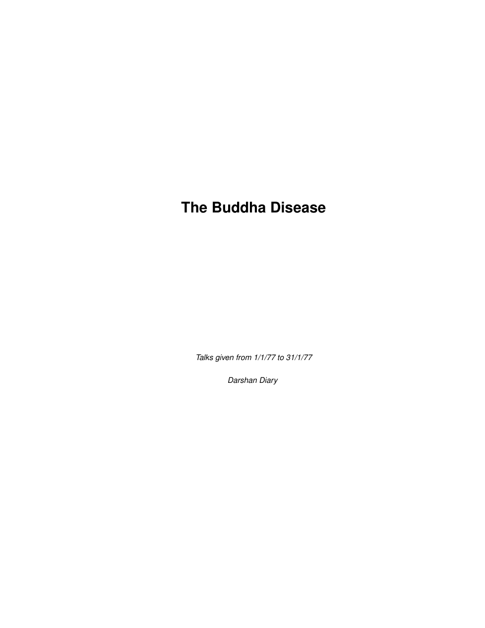 The Buddha Disease cover