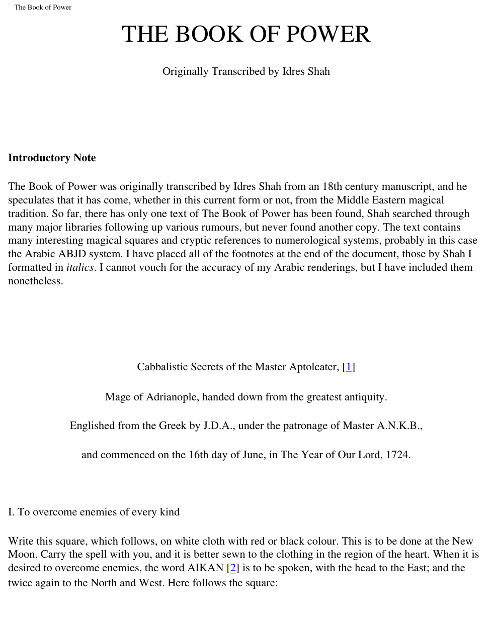 The Book of Power cover