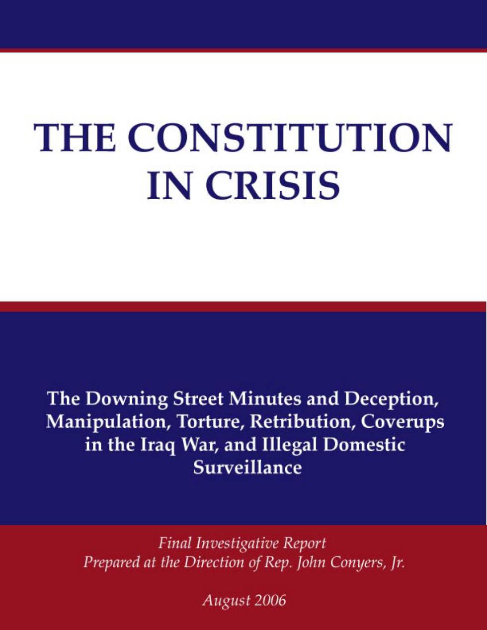 Conyers, John - The Constitution in Crisis, The Downing Street Minutes (2006) (Scan, OCR) cover