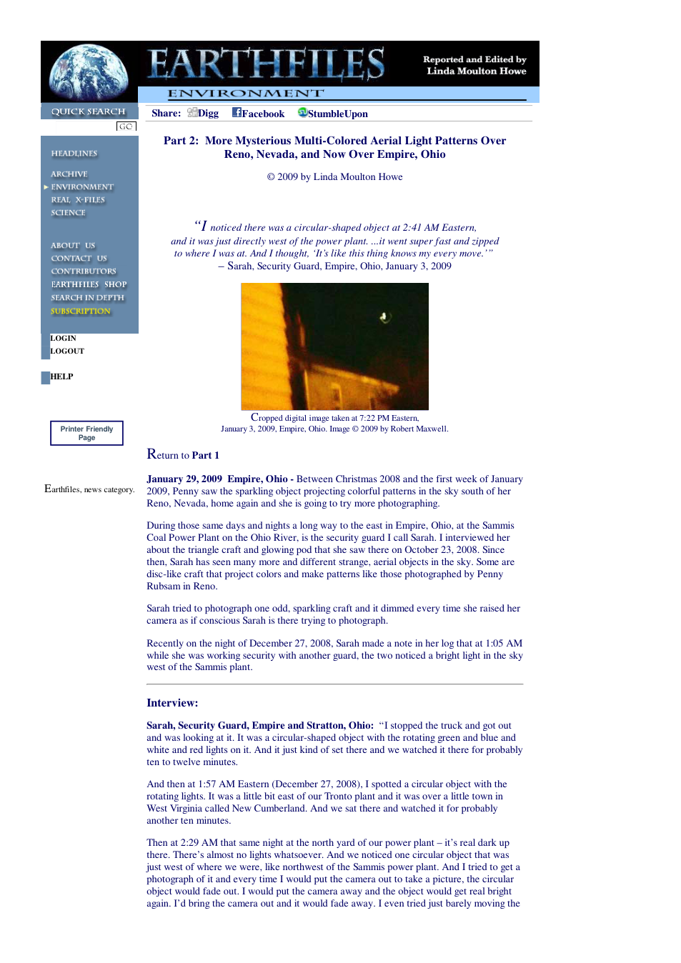 01 29 2009 Part 2 More Mysterious Multi-Colored Aerial Light Patterns Over Reno, Nevada, and Now Over Empire, Ohio cover
