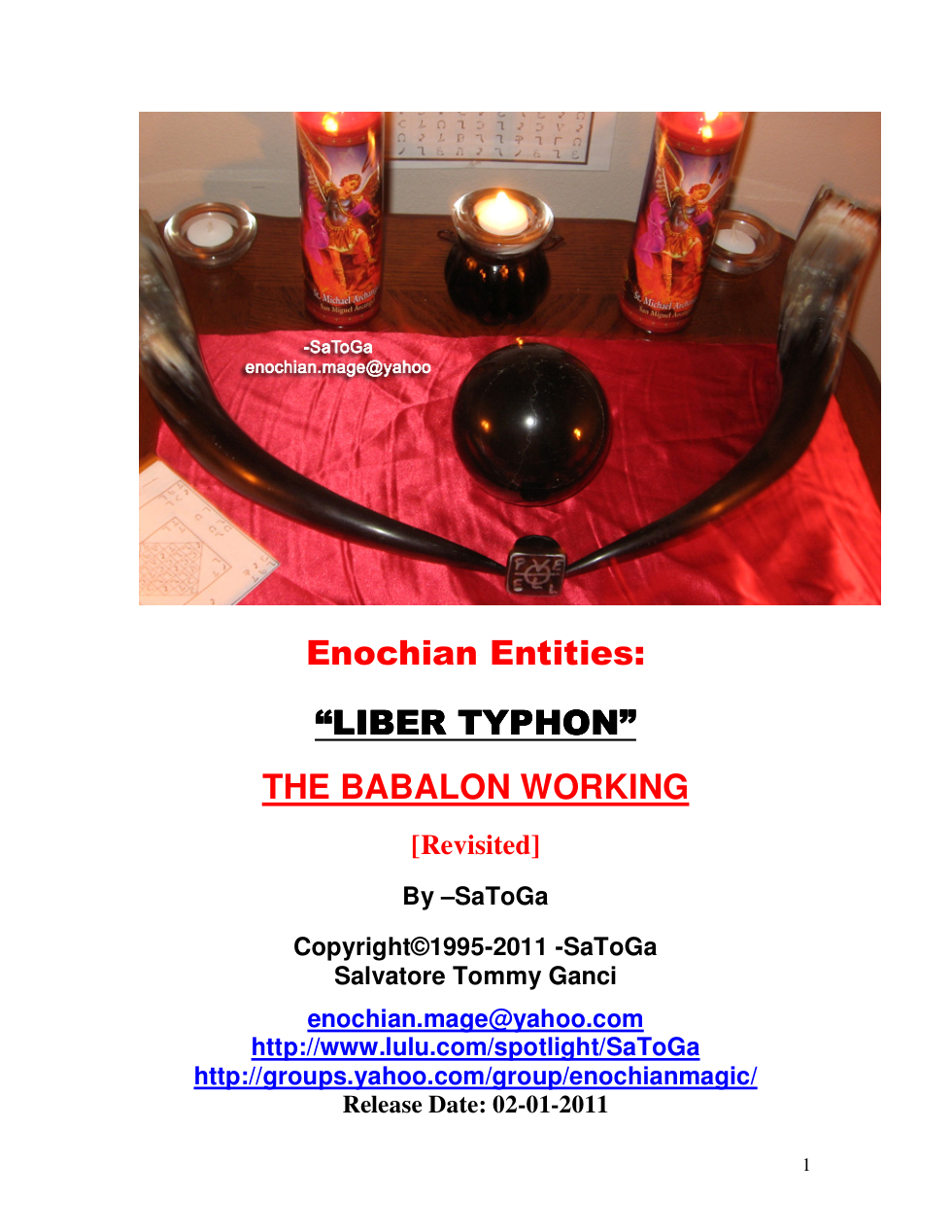 Liber Typhon - Babalon Working- Enochian -By SaToGa cover