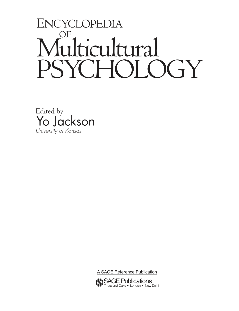 Encyclopedia of MultiCultural Psychology cover