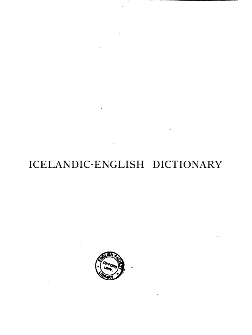 Richard Cleasby, Gudbrand Vigfusson - An Icelandic-English Dictionary (2) cover