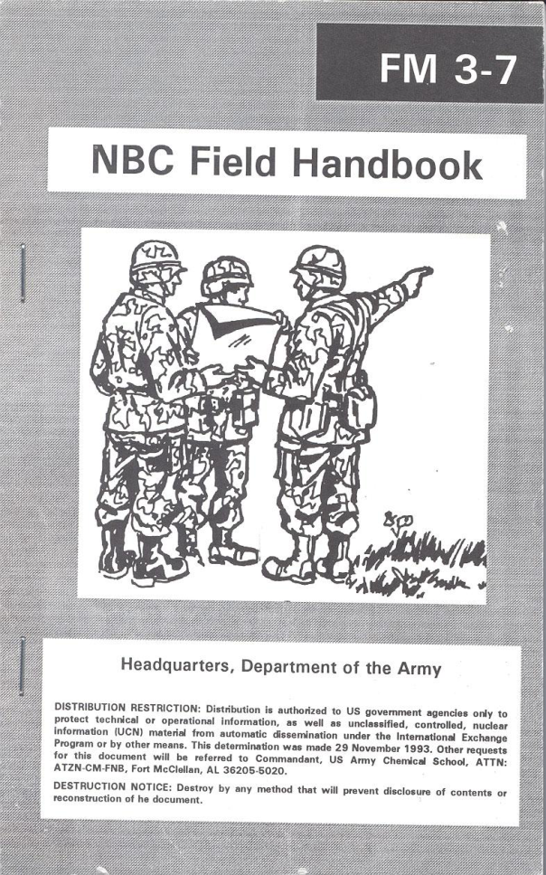 ARMY NBC Field Handbook FM 3-7 1993 204 pages cover