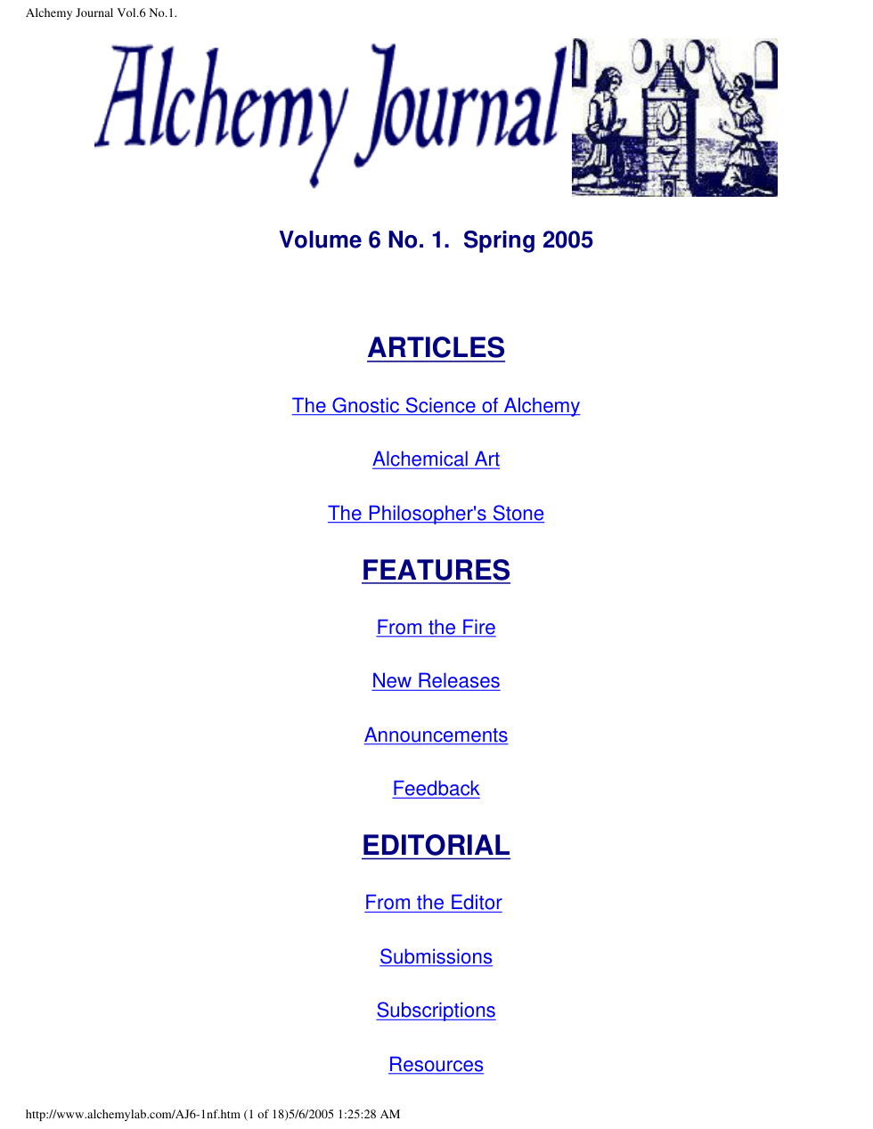 Alchemy Journal Vol.6 No.1 cover