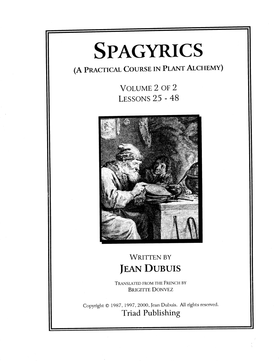 Dubuis, Jean - Spagyrics Vol 2 cover