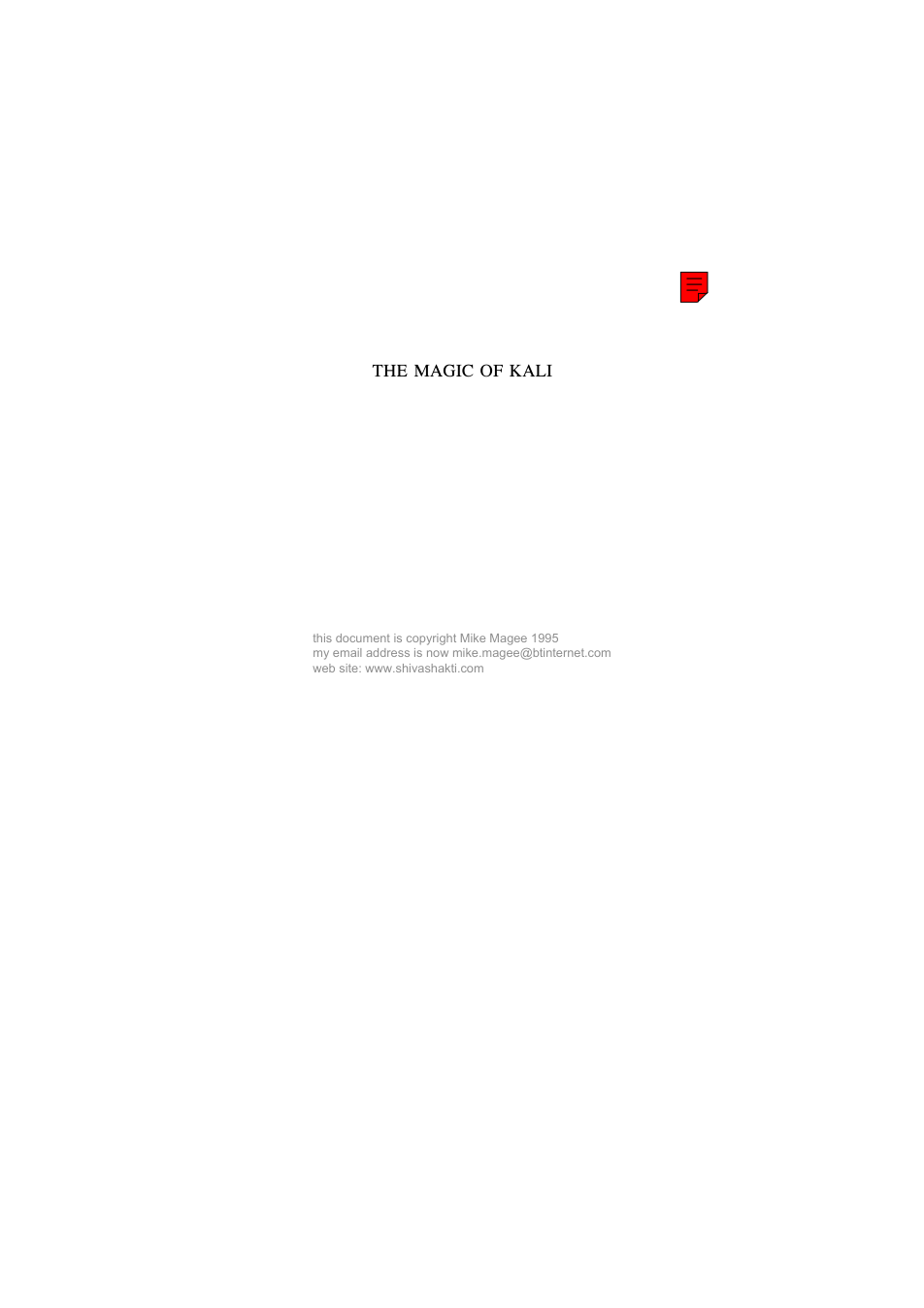Magic of Kali cover