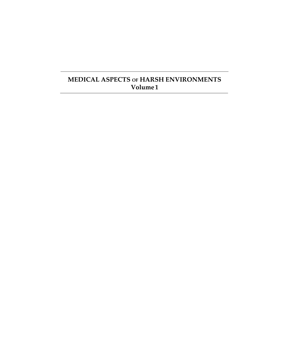 ARMY Medical - Aspects of Harsh Environ. Vol1 2001, 624p. cover