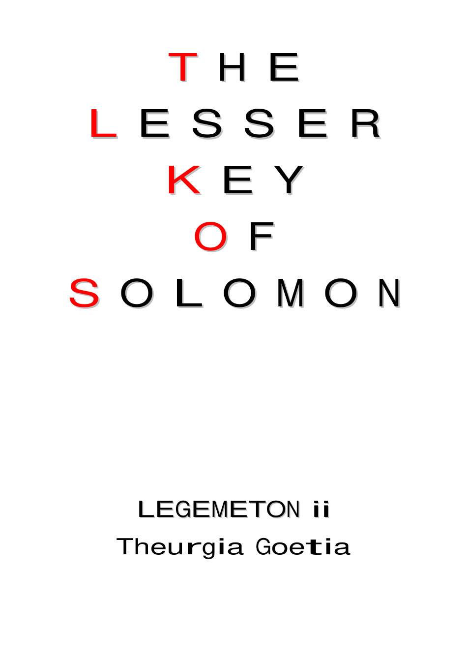 The Lesser Key of Solomon (Legemeton II Theurgia Goetia) cover