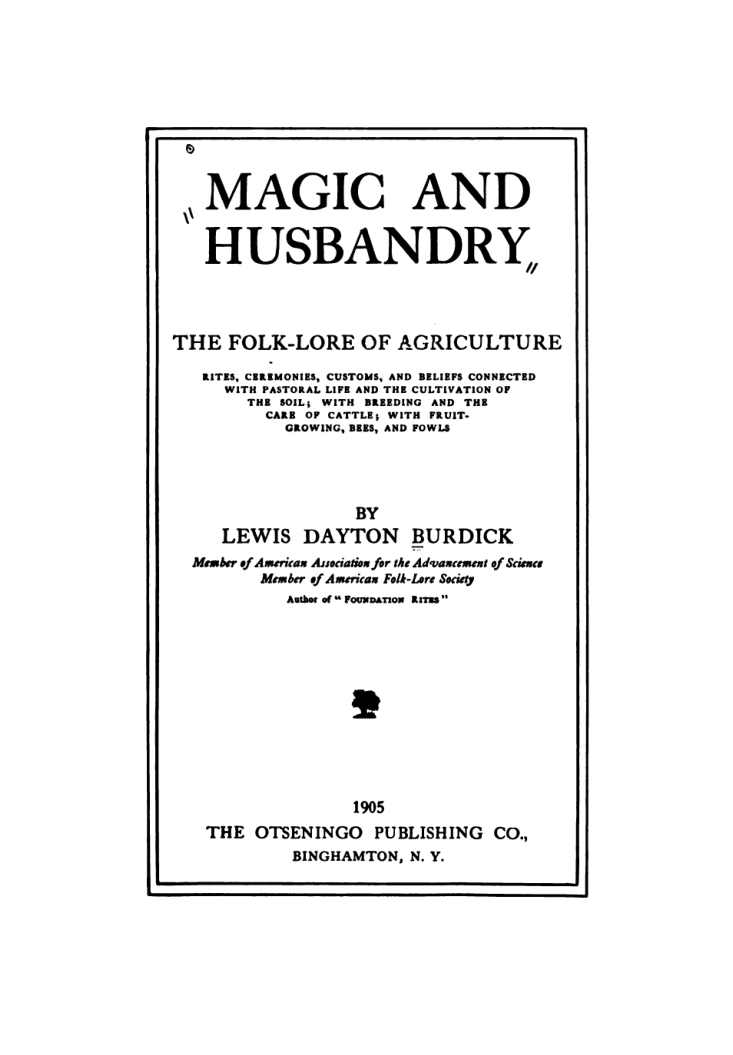 Magic & Husbandry - L Dayton Burdick cover