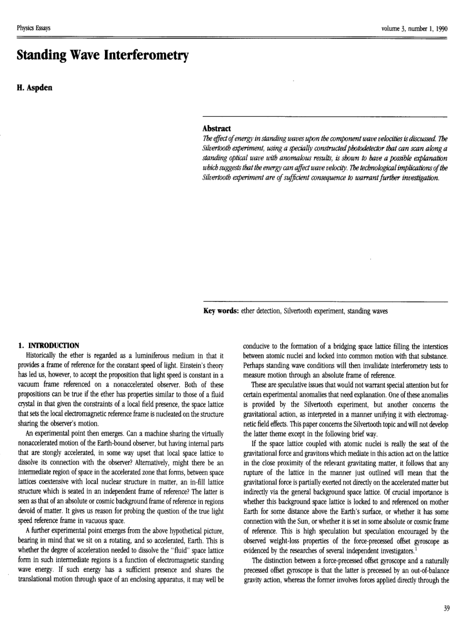Standing Wave Interferometry cover