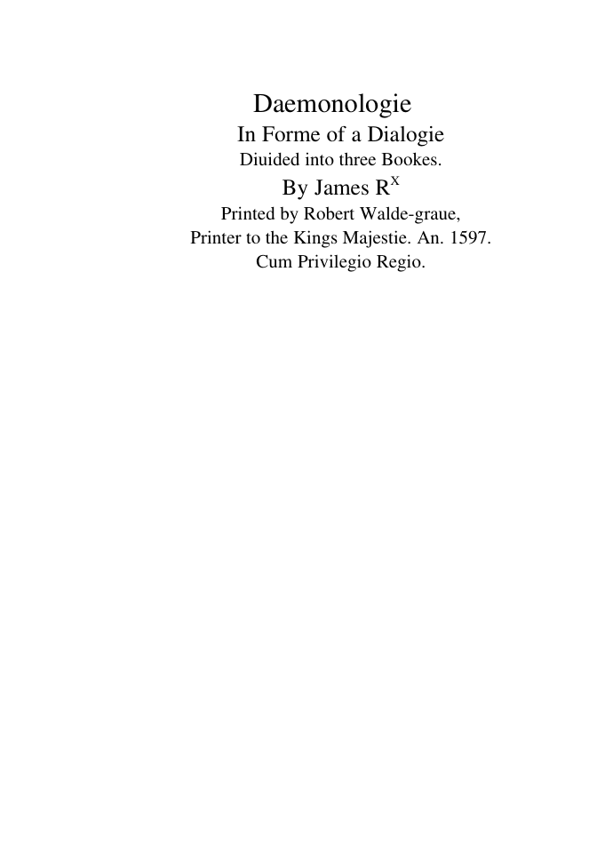Daemonologie cover