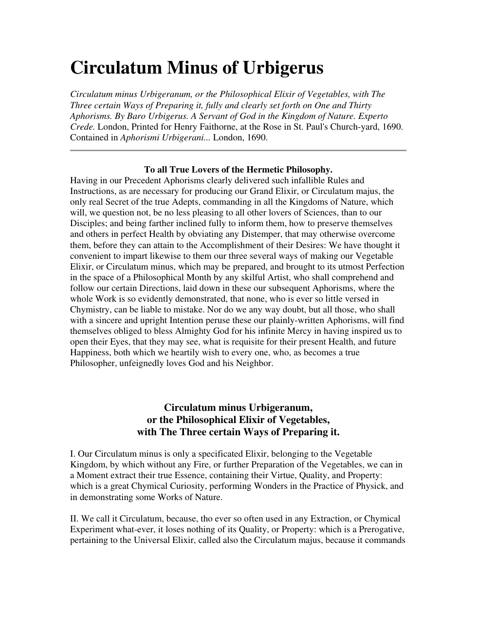 Circulatum Minus of Urbigerus cover