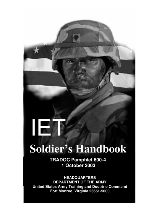 TRADOC Pamphlet 600-4 Soldier's Handbook (Basic Initial Entry Training) cover
