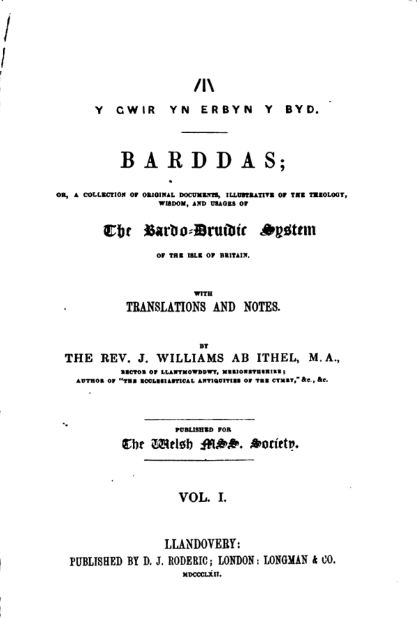 Barddas Vol I - J Ithel cover
