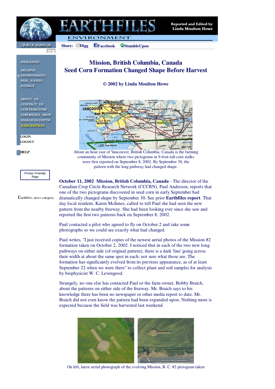 10 11 2002 Mission, British Columbia, Canada Seed Corn Formation Has Changed Shape cover