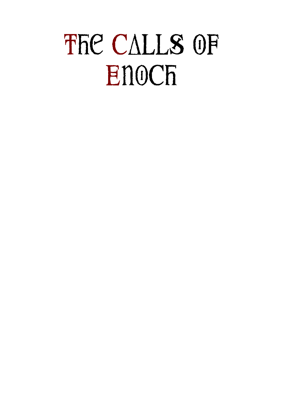 The Calls Of Enoch cover