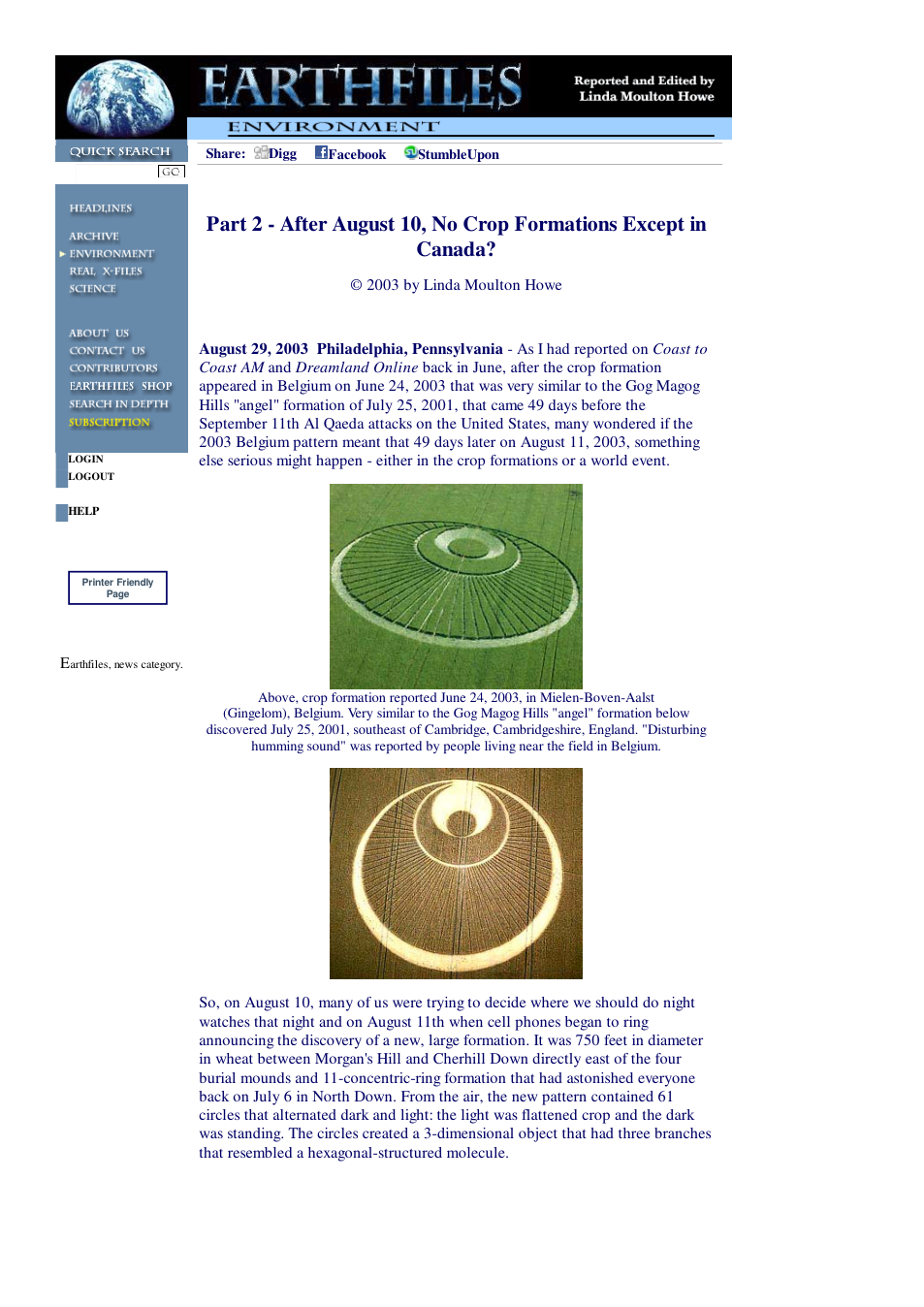 08 29 2003 Part 2 - After August 10, No Crop Formations Except in Canada cover