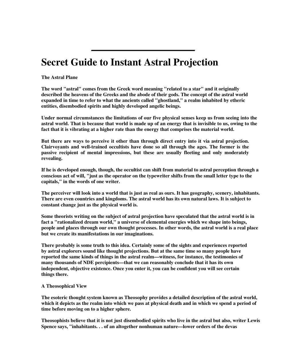 Guide To Instant Astral Projection cover