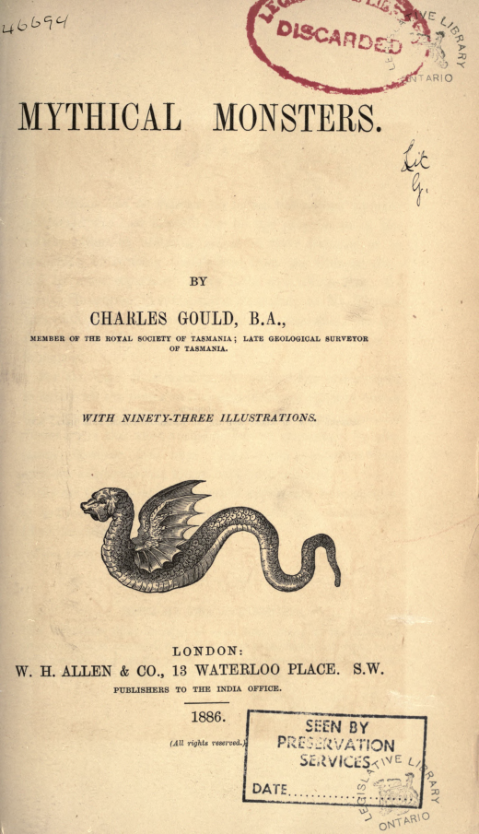 Mythical Monsters - C Gould cover