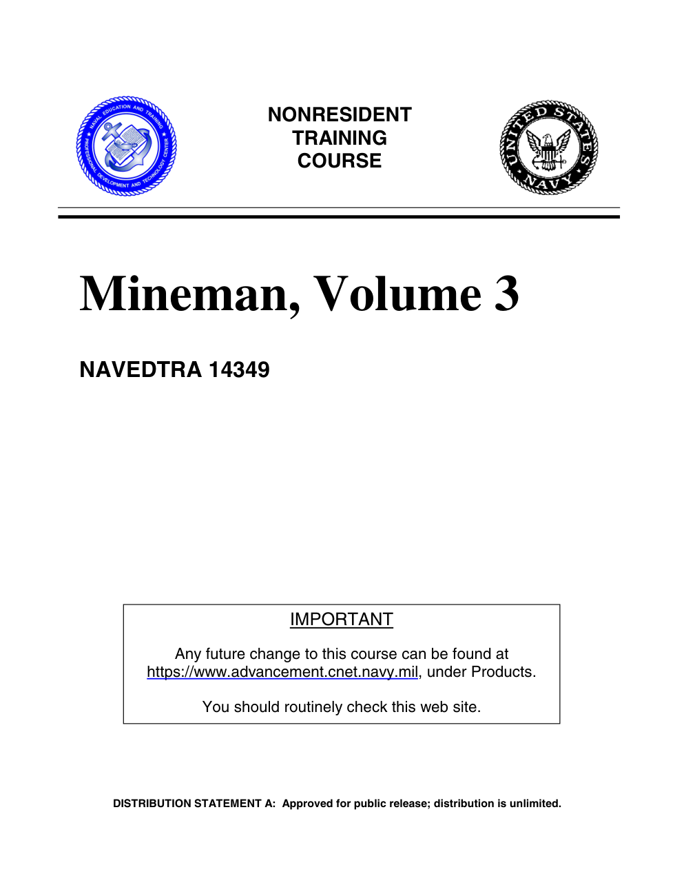 NAVY Mineman, Volume 3 2003 77 pages cover