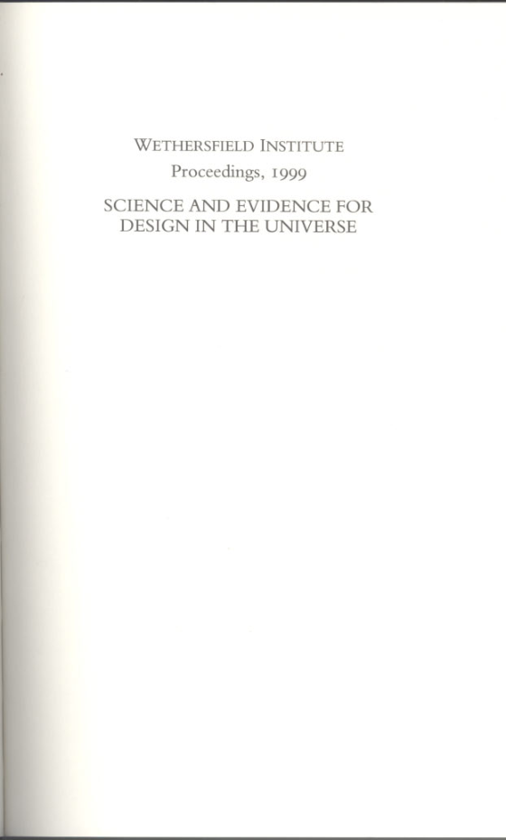 Behe, Dembski & Meyer - Science and Evidence for Design in the Universe (2000) cover