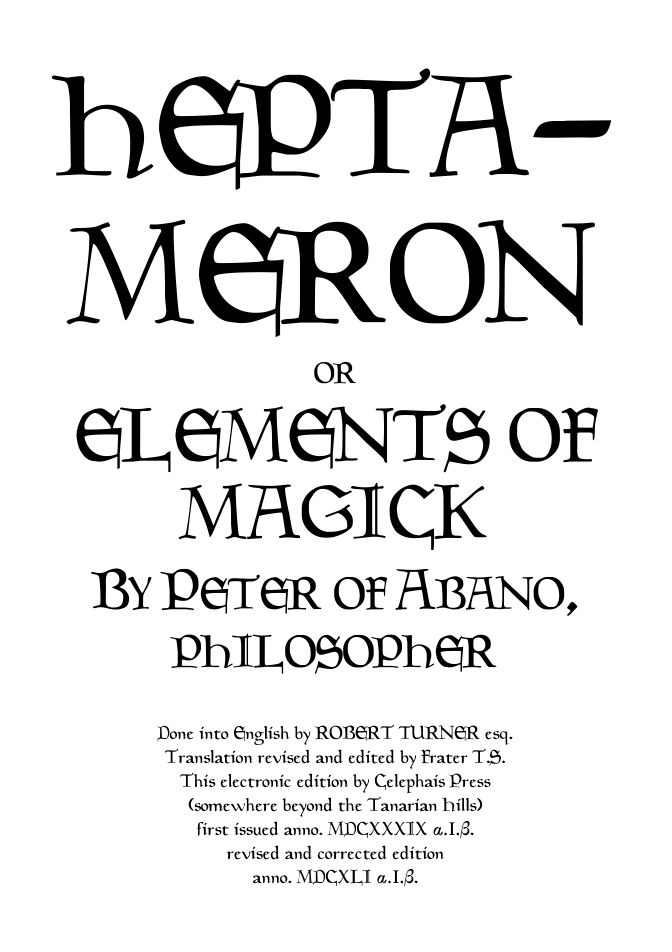 Heptameron cover