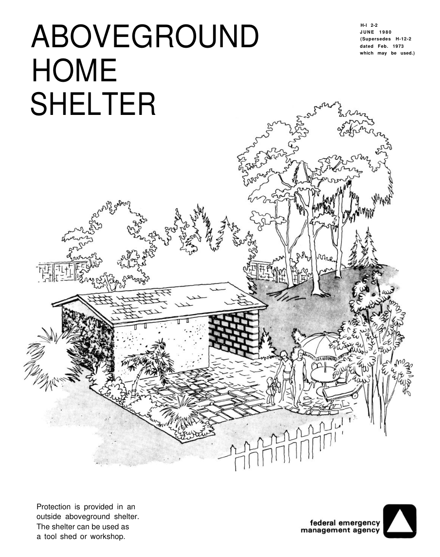 FEMA Aboveground Home (Fallout) Shelter 1980 8 pages cover