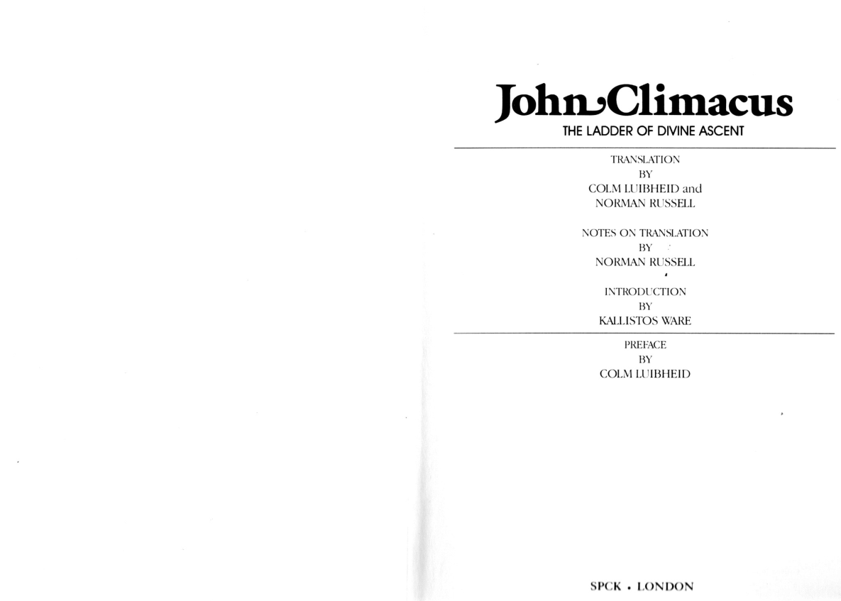 John Climacus - The Ladder of Divine Ascent Part 01 cover