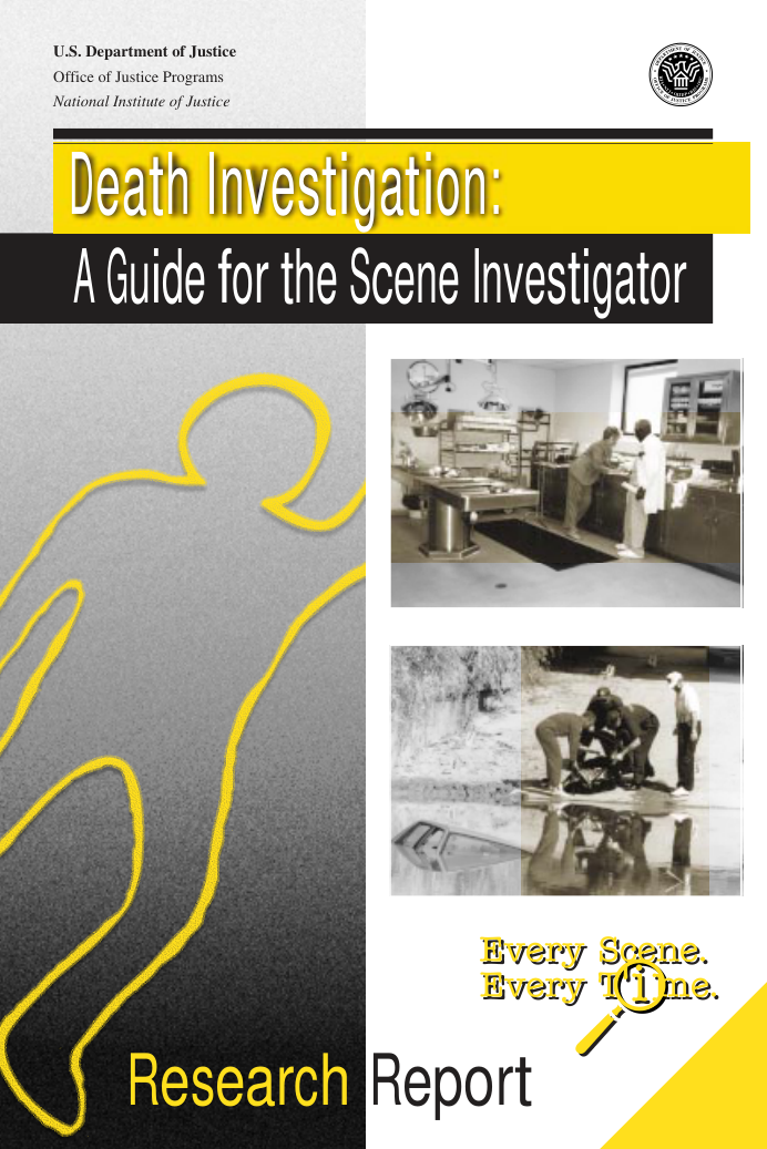 US Department Of Justice Death Scene Investigation cover