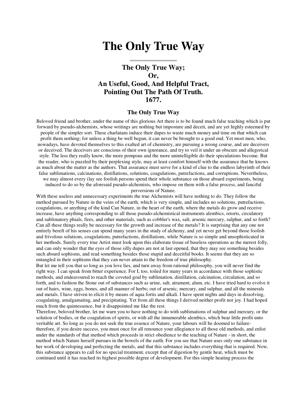 Only True Way cover