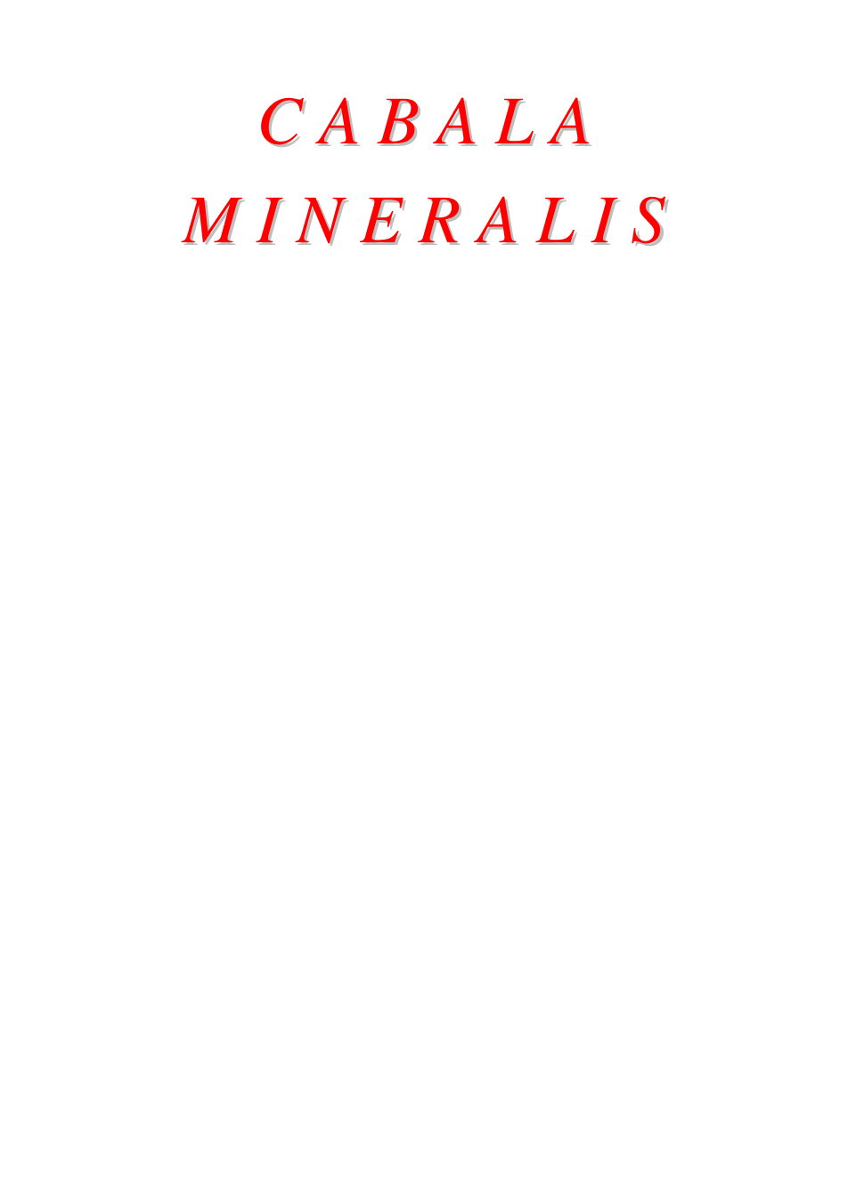 Cabala Mineralis cover