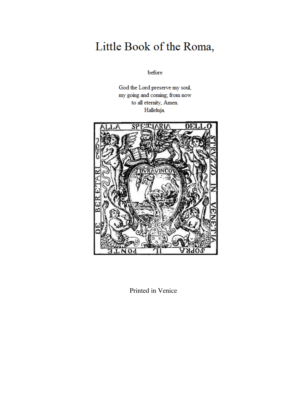 Anonymous - Little Book of The Roma (Gypsy) cover