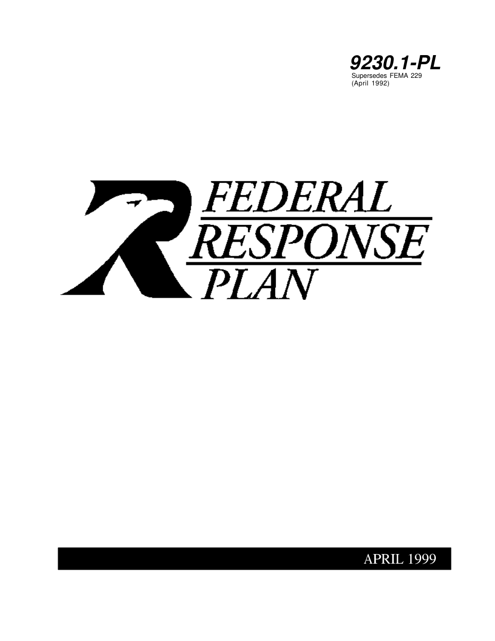 FEMA Federal Response Plan 1999 304 pages cover