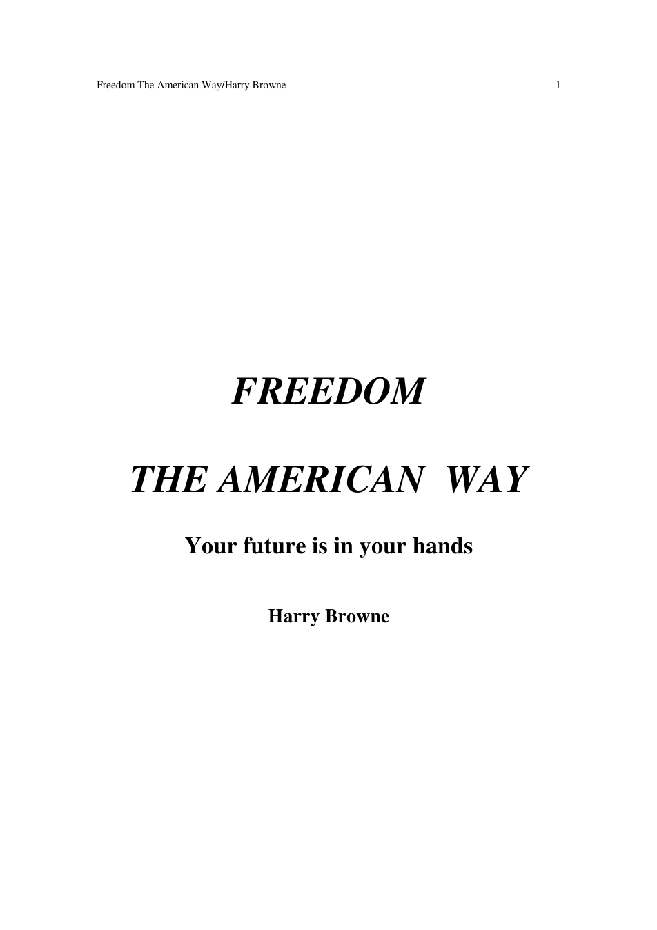 Freedom The American Way cover
