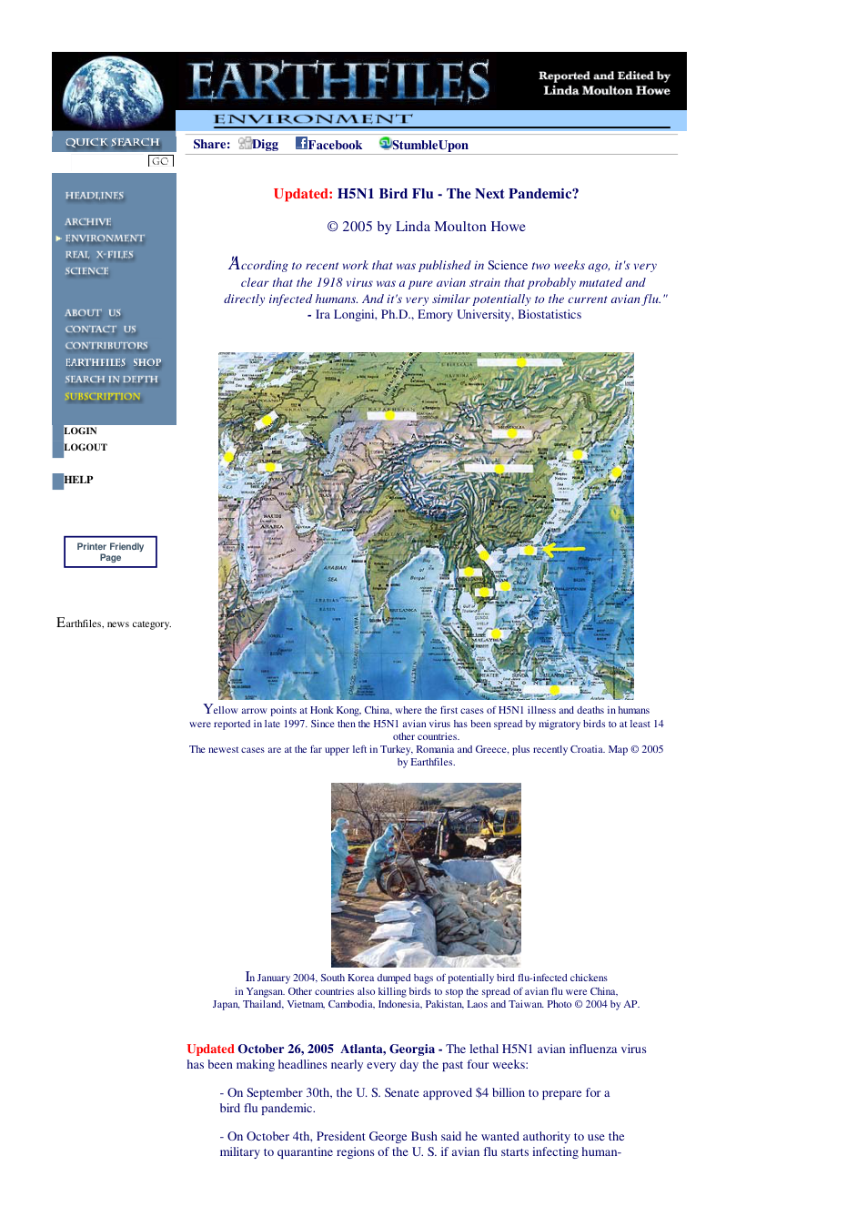 10 26 2005 Updated - H5N1 Bird Flu - The Next Pandemic cover