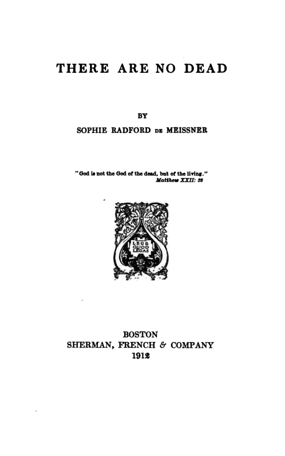 There Are No Dead - S Radford de Meissner cover