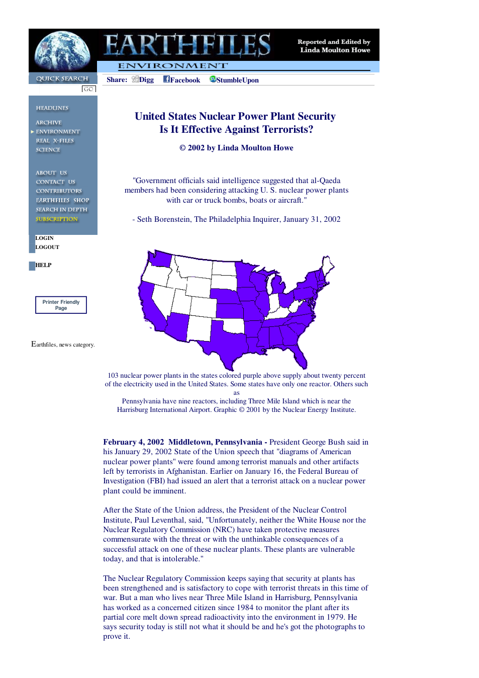 02 04 2002 United States Nuclear Power Plant Security - Is It Effective Against Terrorists cover