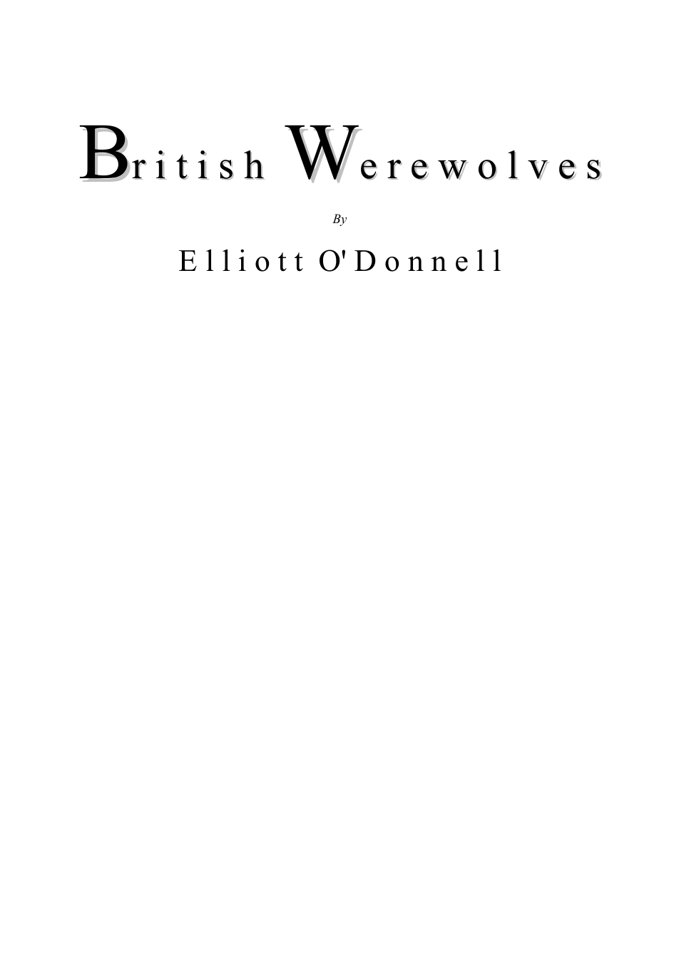 British Werewolves - E O'Donnell cover
