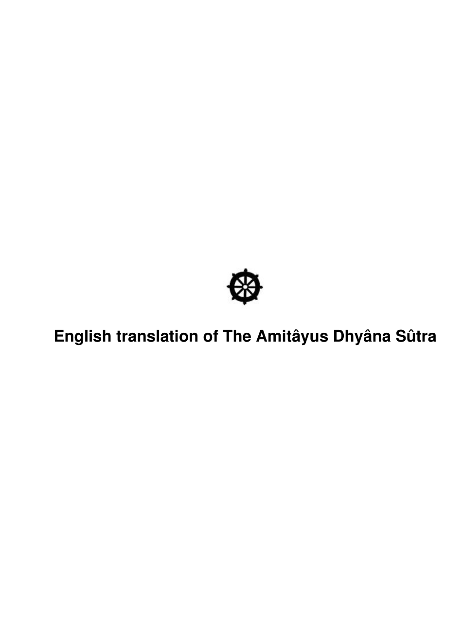 Amitayus Dhyana Sutra cover