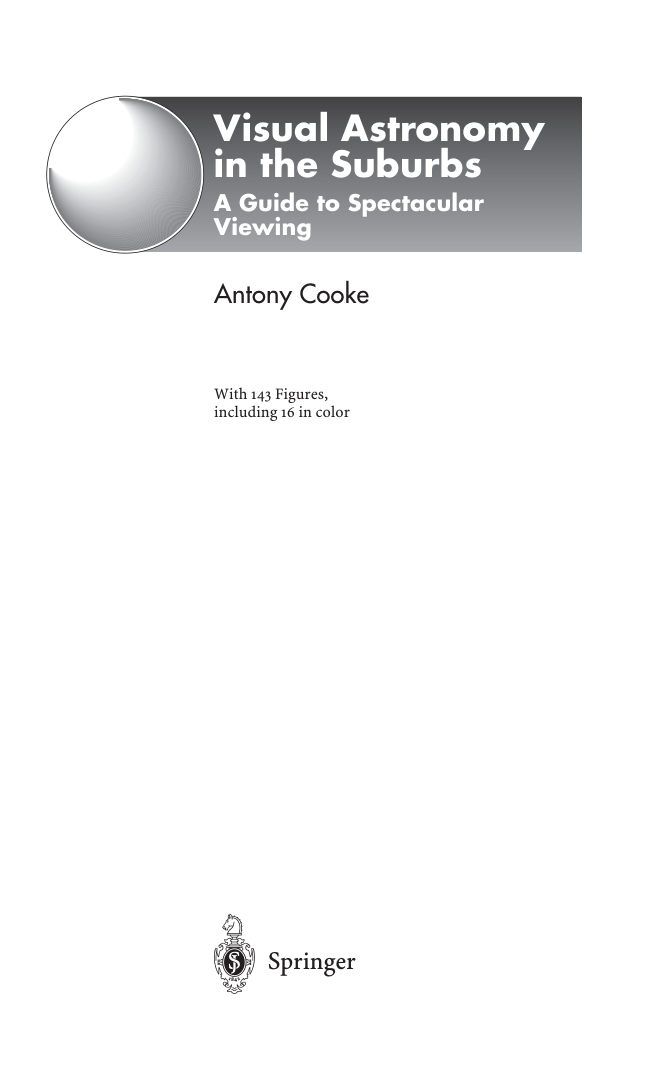 Visual Astronomy in the Suburbs cover