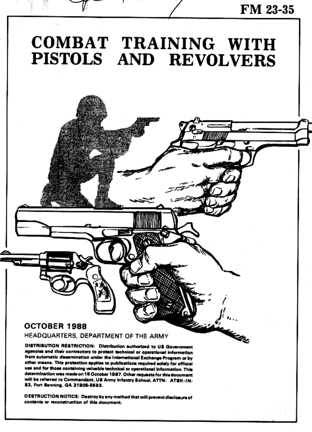 Combat Training With Pistols & Revolvers FM23-35 cover