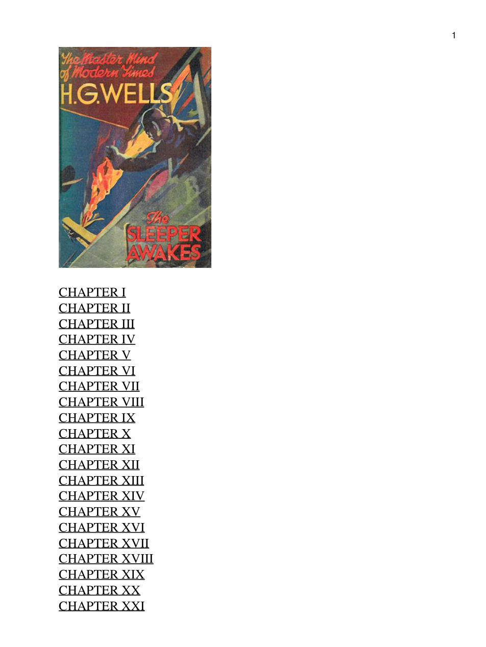 H. G. Wells - Sleeper Awakes cover