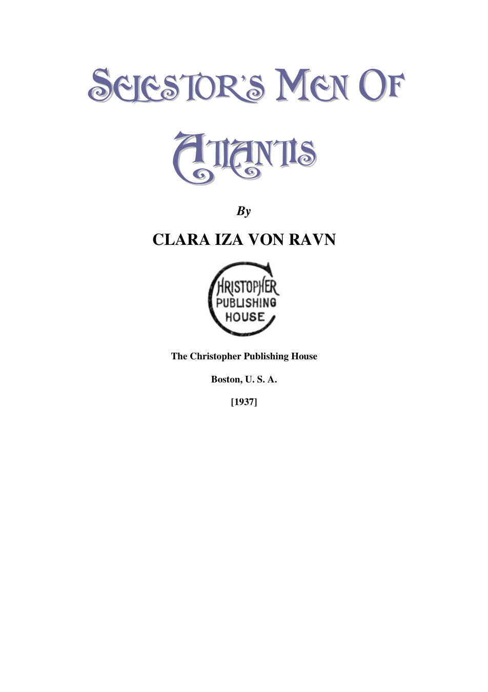 Selestor's Men of Atlantis - C I Von Ravn cover