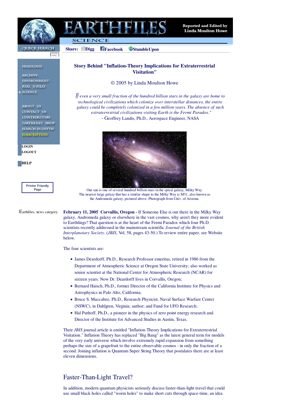 02 11 2005 Story Behind Inflation-Theory Implications for Extraterrestrial Visitation cover