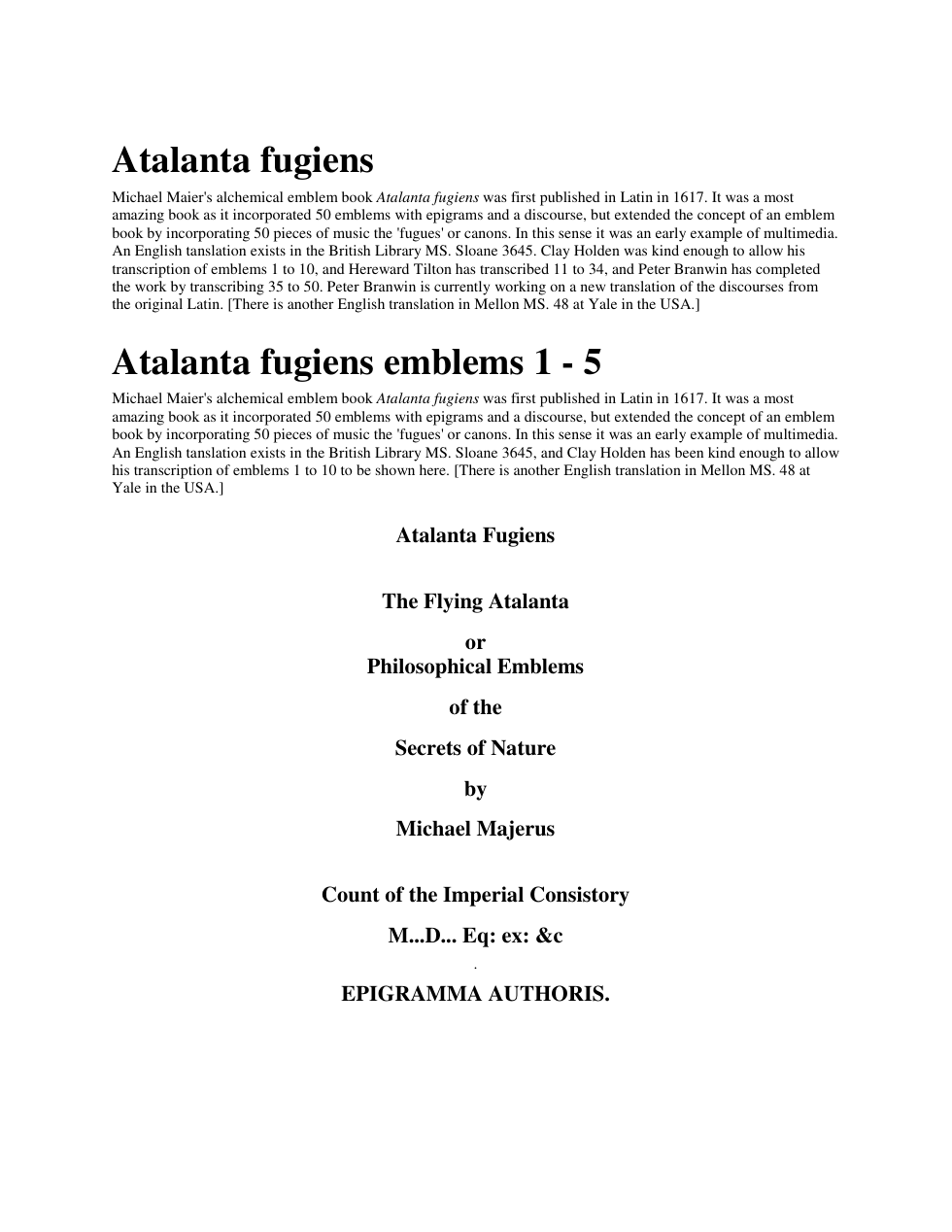 Atlanta Fugiens cover