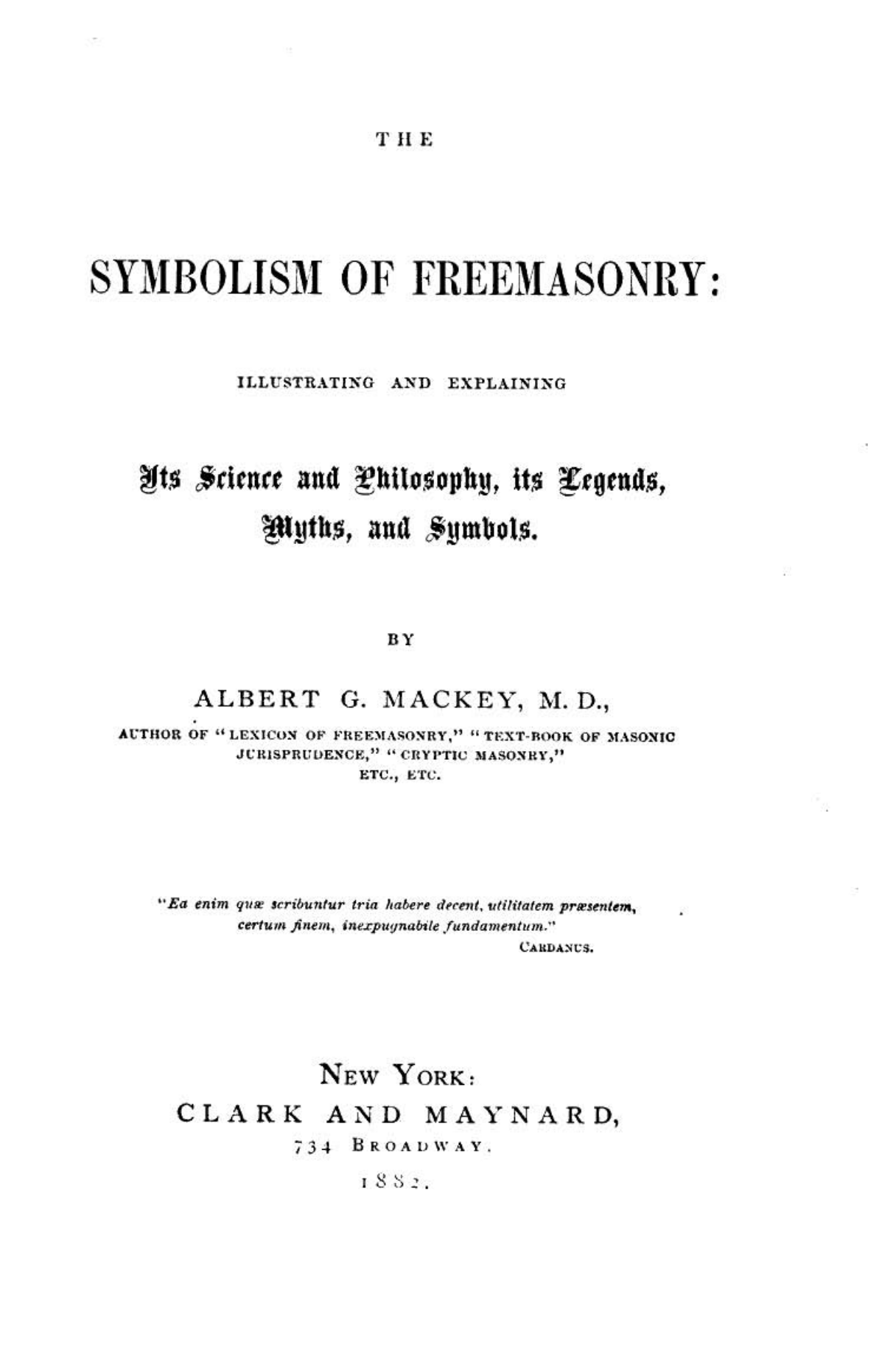 Mackey - The Symbolism Of Freemasonry cover