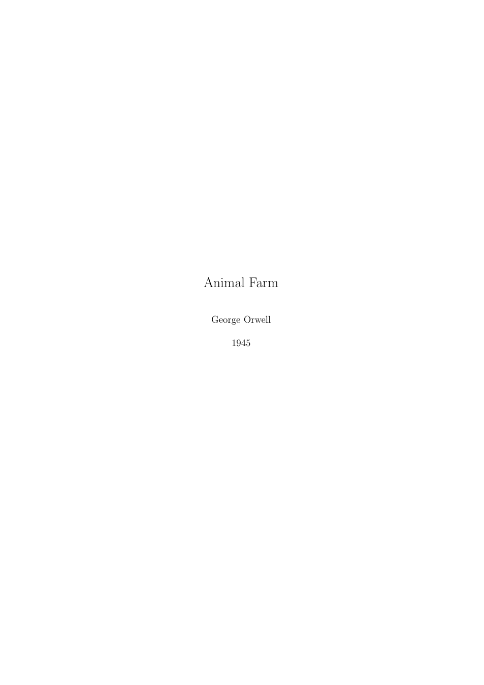 George Orwell - Animal Farm cover