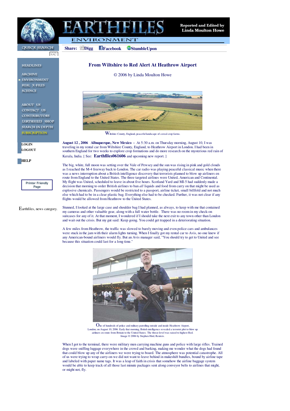 08 12 2006 From Wiltshire to Red Alert At Heathrow Airport cover